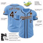 Custom Baseball Jersey with Name and Number - Light Blue and Brown-White Authentic Team Gear Personalized Light Blue Brown-White
