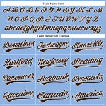 Custom Team Name Number Light Blue Brown-White Performance Golf Polo Shirt Personalized Light Blue Brown-White Performance