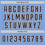 Custom Name and Number Softball Jersey - Personalized Light Blue Brown-White Two-Button Unisex Design Personalized Light