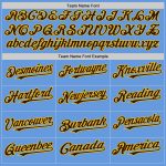 Custom Name Number Baseball Jersey - Light Blue Brown Yellow Mesh Throwback Authentic Team Apparel Personalized Light Blue