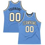 Custom Light Blue Cream-Black Basketball Jersey with Personalized Name and Number - Authentic Throwback Style Personalized
