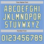 Custom Team Name and Number Light Blue Cream-Green Two Tone Bomber Varsity Letterman Full-Snap Jacket Personalized Light