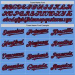 Custom Light Blue Crimson-Black Mesh Baseball Jersey with Personalized Name and Number - Authentic Throwback Design Personalized