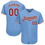 Custom Light Blue Crimson-City Cream Authentic Baseball Jersey with Personalized Name and Number Personalized Light Blue
