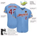 Custom Light Blue Crimson-City Cream Authentic Baseball Jersey with Personalized Name and Number Personalized Light Blue