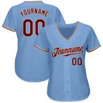 Custom Light Blue Crimson-City Cream Authentic Baseball Jersey with Personalized Name and Number Personalized Light Blue