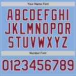 Personalized Custom Name Number Light Blue Crimson-White Sleeveless Baseball Jersey Personalized Light Blue Crimson-White