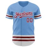 Custom Name and Number Light Blue Crimson-White Authentic Baseball Jersey | Personalized Team Apparel Personalized Light