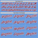 Custom Light Blue Baseball Jersey with Crimson-White Mesh, Personalized Name & Number - Authentic Throwback Design Personalized