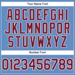 Custom Light Blue Performance T-Shirt with Crimson-White Accents, Personalized Team Name & Number Personalized Light Blue