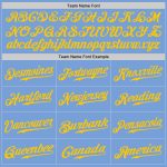 Custom Name and Number Authentic Light Blue Gold Baseball Jersey - Personalized Team Jersey Personalized Light Blue Gold
