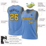 Personalized Light Blue Gold Black Basketball Jersey - Authentic Throwback Design Personalized Light Blue Gold-Black Authentic