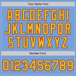 Custom Name and Number Varsity Letterman Jacket Light Blue Gold Crimson Bomber Full-Snap Personalized Light Blue Gold-Crimson