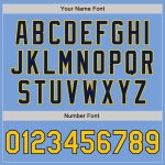 Custom Team Baseball Jersey - Personalized Light Blue with Gold and Navy, Custom Name & Number Personalized Light Blue Gold-Navy