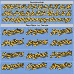 Custom Light Blue Gold-Navy Baseball Jersey with Personalized Name and Number - Authentic Raglan Sleeves Team Apparel Personalized