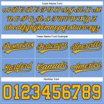 Custom Light Blue Gold-Navy Basketball Shorts with Name and Number - Personalized Authentic Throwback Team Gear Personalized
