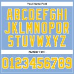 Custom Name and Number Performance T-Shirt - Light Blue with Gold-White Long Sleeves Personalized Light Blue Gold-White Long