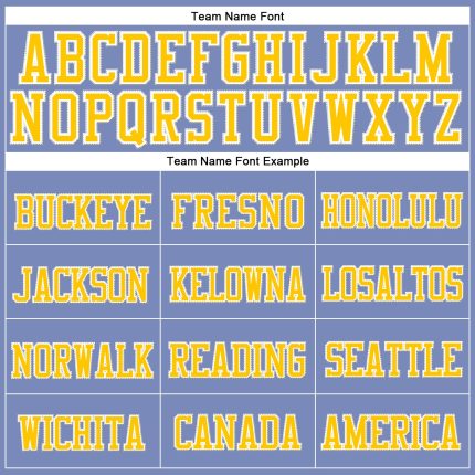 Custom Team Name Number Cuffed Knit Hat Light Blue Gold White Stitched Personalized Beanie Personalized Light Blue Gold-White