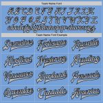 Custom Personalized Varsity Letterman Jacket with Name and Number - Light Blue Gray-Black Bomber Full-Snap Design Personalized