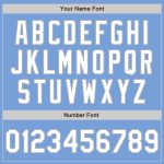 Custom Name and Number Unisex Softball Jersey - Light Blue Gray Pinstripe Two-Button Design Personalized Light Blue Gray