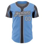 Personalized Baseball Jersey Authentic Team Custom Name Number Light Blue Gray Steel Gray 3 Colors Arm Shapes Personalized