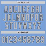Personalized Baseball Jersey Authentic Team Custom Name Number Light Blue Gray Steel Gray 3 Colors Arm Shapes Personalized