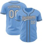 Custom Personalized Baseball Jersey - Light Blue Gray & Steel Gray with Custom Name and Number Personalized Light Blue Gray-Steel