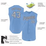 Custom Name & Number Light Blue Gray Steel Gray Sleeveless Baseball Jersey - Personalized Authentic Team Gear Personalized