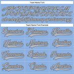 Custom Team Hockey Jersey with Personalized Name and Number in Light Blue Gray and Steel Gray Lace Neck Personalized Light