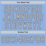 Custom Name and Number Authentic Baseball Jersey in Light Blue Gray and Steel Gray Personalized Light Blue Gray-Steel Gray