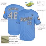 Custom Light Blue Gray-Steel Gray Mesh Baseball Jersey with Personalized Name and Number - Authentic Throwback Style Personalized