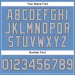 Custom Team Performance T-Shirt with Personalized Name and Number - Light Blue Gray & Steel Gray Personalized Light Blue