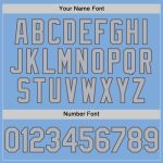 Custom Name and Number Softball Jersey - Unisex Two-Button Light Blue Gray-Steel Gray Personalized Light Blue Gray-Steel