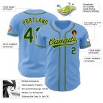 Light Blue Green Gold Authentic Baseball Jersey - Personalized Design Personalized Light Blue Green-Gold Authentic Baseball