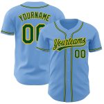 Light Blue Green Gold Authentic Baseball Jersey - Personalized Design Personalized Light Blue Green-Gold Authentic Baseball