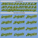 Custom Authentic Baseball Jersey with Personalized Name and Number in Light Blue Green-Gold Personalized Light Blue Green-Gold