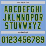 Custom Authentic Baseball Jersey with Personalized Name and Number in Light Blue Green-Gold Personalized Light Blue Green-Gold
