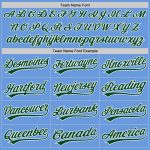 Custom Name and Number Personalized Light Blue Green and White Authentic Baseball Jersey - Throwback Style Personalized Light