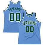 Custom Name Number Basketball Jersey - Personalized Light Blue Green White Authentic Throwback Style Personalized Light Blue
