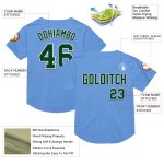 Personalized Light Blue Green and White Authentic Baseball Jersey - Throwback Design Personalized Light Blue Green-White