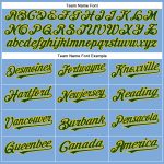 Custom Name Number Light Blue Green-Yellow Authentic Baseball Jersey - Personalized Team Apparel Personalized Light Blue