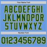 Custom Team Personalized Light Blue Green-Yellow Baseball Jersey with Name and Number, Authentic Throwback Style Personalized