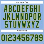 Custom Name and Number Performance Golf Polo Shirt - Light Blue Green-Yellow Personalized Light Blue Green-Yellow Performance