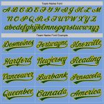 Custom Name and Number Unisex Softball Jersey in Light Blue Green-Yellow, Two-Button Design, Personalized Team Apparel Personalized