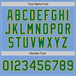 Custom Name and Number Baseball Jersey Light Blue Kelly Green Gold - Authentic Team Apparel Personalized Light Blue Kelly