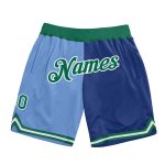 Custom Team Basketball Shorts with Name & Number - Light Blue Kelly Green-Royal Authentic Throwback Fashion Personalized
