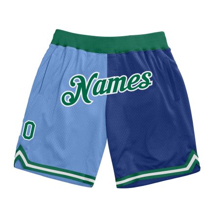 Custom Team Basketball Shorts with Name & Number - Light Blue Kelly Green-Royal Authentic Throwback Fashion Personalized