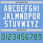Custom Personalized Baseball Jersey with Name and Number in Light Blue and Kelly Green-White Authentic Throwback Design Personalized