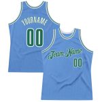 Custom Name and Number Personalized Light Blue Green-White Basketball Jersey - Authentic Throwback Design Personalized Light
