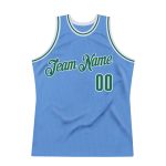 Custom Name and Number Personalized Light Blue Green-White Basketball Jersey - Authentic Throwback Design Personalized Light